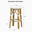 PURPLE LEAF Patio Round Bar Stools Set of 2 Outdoor Backless Barstools Woven Rattan Bar Chair  for Indoor Kitchen Island Bistros Cafe Restaurant