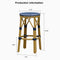 PURPLE LEAF Patio Round Bar Stools Set of 2 Outdoor Backless Barstools Woven Rattan Bar Chair  for Indoor Kitchen Island Bistros Cafe Restaurant