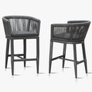 PURPLE LEAF Bar Stools Set of 2 Rattan Bar Stools with Cushions AluminumBar Chairs for Outdoor or Indoor Kitchen Bar Stools