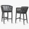 PURPLE LEAF Bar Stools Set of 2 Rattan Bar Stools with Cushions AluminumBar Chairs for Outdoor or Indoor Kitchen Bar Stools
