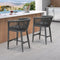 PURPLE LEAF Bar Stools Set of 2 Rattan Bar Stools with Cushions AluminumBar Chairs for Outdoor or Indoor Kitchen Bar Stools