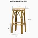 PURPLE LEAF Patio Round Bar Stools Set of 2 Outdoor Backless Barstools Woven Rattan Bar Chair  for Indoor Kitchen Island Bistros Cafe Restaurant