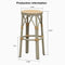 PURPLE LEAF Patio Round Bar Stools Set of 2 Outdoor Backless Barstools Woven Rattan Bar Chair  for Indoor Kitchen Island Bistros Cafe Restaurant