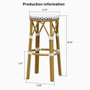 PURPLE LEAF Patio Round Bar Stools Set of 2 Outdoor Backless Barstools Woven Rattan Bar Chair  for Indoor Kitchen Island Bistros Cafe Restaurant