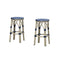 PURPLE LEAF Patio Round Bar Stools Set of 2 Outdoor Backless Barstools Woven Rattan Bar Chair  for Indoor Kitchen Island Bistros Cafe Restaurant