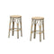 PURPLE LEAF Patio Round Bar Stools Set of 2 Outdoor Backless Barstools Woven Rattan Bar Chair  for Indoor Kitchen Island Bistros Cafe Restaurant