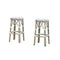 PURPLE LEAF Patio Round Bar Stools Set of 2 Outdoor Backless Barstools Woven Rattan Bar Chair  for Indoor Kitchen Island Bistros Cafe Restaurant