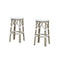 PURPLE LEAF Patio Round Bar Stools Set of 2 Outdoor Backless Barstools Woven Rattan Bar Chair  for Indoor Kitchen Island Bistros Cafe Restaurant