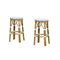 PURPLE LEAF Patio Round Bar Stools Set of 2 Outdoor Backless Barstools Woven Rattan Bar Chair  for Indoor Kitchen Island Bistros Cafe Restaurant