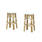 PURPLE LEAF Patio Round Bar Stools Set of 2 Outdoor Backless Barstools Woven Rattan Bar Chair  for Indoor Kitchen Island Bistros Cafe Restaurant