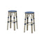 PURPLE LEAF Patio Round Bar Stools Set of 2 Outdoor Backless Barstools Woven Rattan Bar Chair  for Indoor Kitchen Island Bistros Cafe Restaurant
