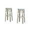 PURPLE LEAF Patio Round Bar Stools Set of 2 Outdoor Backless Barstools Woven Rattan Bar Chair  for Indoor Kitchen Island Bistros Cafe Restaurant