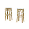 PURPLE LEAF Patio Round Bar Stools Set of 2 Outdoor Backless Barstools Woven Rattan Bar Chair  for Indoor Kitchen Island Bistros Cafe Restaurant