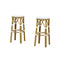 PURPLE LEAF Patio Round Bar Stools Set of 2 Outdoor Backless Barstools Woven Rattan Bar Chair  for Indoor Kitchen Island Bistros Cafe Restaurant