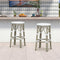 PURPLE LEAF Patio Round Bar Stools Set of 2 Outdoor Backless Barstools Woven Rattan Bar Chair  for Indoor Kitchen Island Bistros Cafe Restaurant