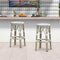PURPLE LEAF Patio Round Bar Stools Set of 2 Outdoor Backless Barstools Woven Rattan Bar Chair  for Indoor Kitchen Island Bistros Cafe Restaurant