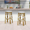 PURPLE LEAF Patio Round Bar Stools Set of 2 Outdoor Backless Barstools Woven Rattan Bar Chair  for Indoor Kitchen Island Bistros Cafe Restaurant