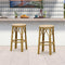 PURPLE LEAF Patio Round Bar Stools Set of 2 Outdoor Backless Barstools Woven Rattan Bar Chair  for Indoor Kitchen Island Bistros Cafe Restaurant