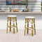 PURPLE LEAF Patio Round Bar Stools Set of 2 Outdoor Backless Barstools Woven Rattan Bar Chair  for Indoor Kitchen Island Bistros Cafe Restaurant