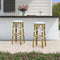 PURPLE LEAF Patio Round Bar Stools Set of 2 Outdoor Backless Barstools Woven Rattan Bar Chair  for Indoor Kitchen Island Bistros Cafe Restaurant