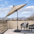 PURPLE LEAF Crank and Tilt Table Umbrella Outdoor Patio Market Umbrella with Visible Hand Crank System