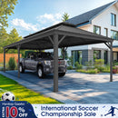 PURPLE LEAF Outdoor Metal Carport with Grey Steel Roof and Aluminum Frame Protective Shelter