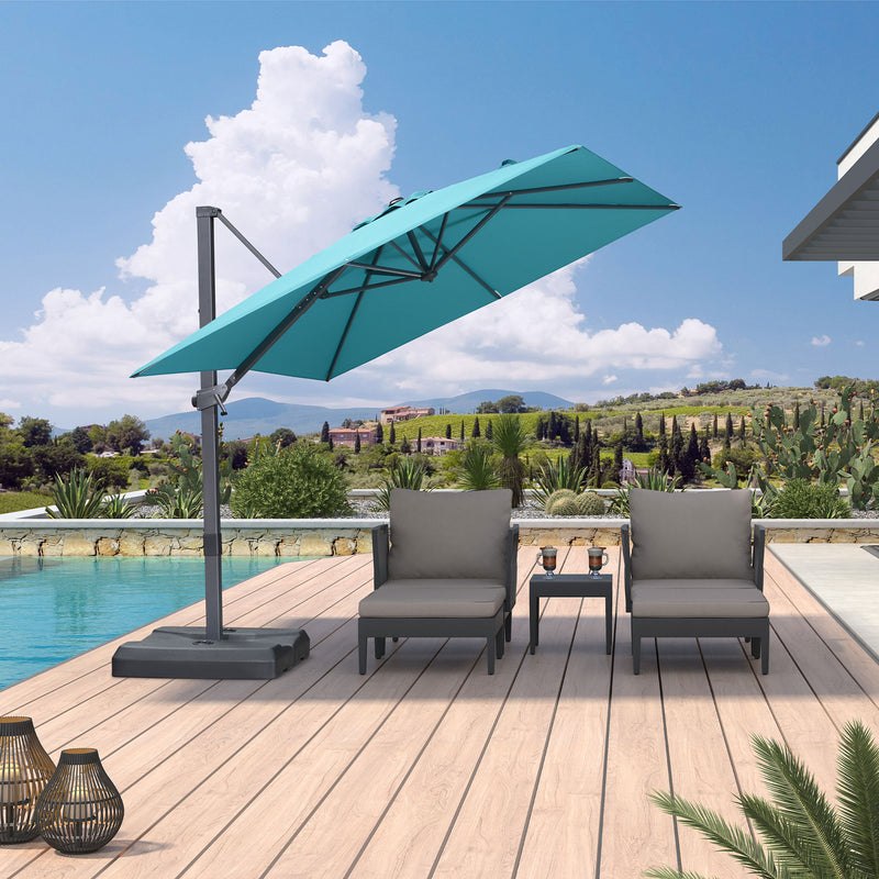 PURPLE LEAF Stepless Tilt Cantilever Umbrella Affordable Outdoor Patio Umbrella