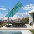 PURPLE LEAF Cantilever Telescopic Umbrella for Swimming Pool, Patio, Porch, Garden