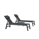 PURPLE LEAF Outdoor Lounge Chair Patio Chaise Pool Lounger Aluminum Frame with Side Table and Wheels for Outside Sunbathing Tanning Recliner Including Pillows