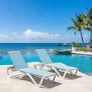 PURPLE LEAF Patio Chaise Lounge Chair Outdoor Plastic Textilene Sun Bathing Recliner Tanning Pool Lounger with 6 Adjustable Position for Outside Beach in-Pool Lawn Poolside