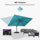 PURPLE LEAF Stepless Tilt Cantilever Umbrella Affordable Outdoor Patio Umbrella