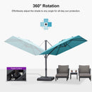 PURPLE LEAF Stepless Tilt Cantilever Umbrella Affordable Outdoor Patio Umbrella