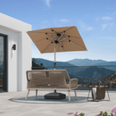 PURPLE LEAF Deluxe Aluminum Market Umbrella, Outdoor Table Umbrella for Patio, Porch