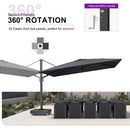 PURPLE LEAF Outdoor Sun Heavy Duty Cantilever Umbrella for Patio, Porch, Beach