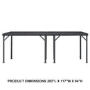 PURPLE LEAF  Outdoor Wall Mounted Hardtop Gazebo Metal Roof Patio Cover with Drainage System Outdoor Living Shelter for Backyard Lounge