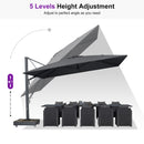 PURPLE LEAF Outdoor Sun Heavy Duty Cantilever Umbrella for Patio, Porch, Beach