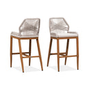 PURPLE LEAF Outdoor Bar Stools Wicker Rattan Bar Stools with Back Aluminum Outside Garden Patio Bar Chairs