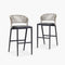 OPEN BOX I  PURPLE LEAF Outdoor Bar Stools Set of 2, Rattan Wicker Aluminum Barstools with Back and Footrest Garden Balcony Pool Bar Chairs.