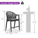 PURPLE LEAF Putdoor Bar Stools Set of 2 – Counter Stools Bar Stools with Aluminum Frame & Backrest for Patio, Kitchen Island & Bistro Stools