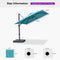 PURPLE LEAF Stepless Tilt Cantilever Umbrella Affordable Outdoor Patio Umbrella