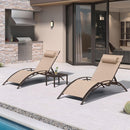 PURPLE LEAF Outdoor Chaise Lounge Chair  Patio Pool Lounger Bronze Aluminum Chairs with Side Table Adjustable Tanning Recliner for Outside Backyard Yard Deck Balcony Beach