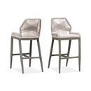 PURPLE LEAF Outdoor Bar Stools Wicker Rattan Bar Stools with Back Aluminum Outside Garden Patio Bar Chairs