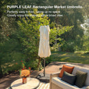 PURPLE LEAF Double-Sided Outdoor Market Table Umbrella with Base for Pool