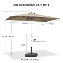 PURPLE LEAF Crank and Tilt Table Umbrella Outdoor Patio Market Umbrella with Visible Hand Crank System