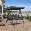 PURPLE LEAF Outdoor Porch Swing with Stand, 3-seat Swing Chair