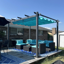 PURPLE LEAF Outdoor Pergola with Retractable Canopy Aluminum Shelter for Porch Garden  Beach Shade Pavilion Pergola Modern Backyard Deck