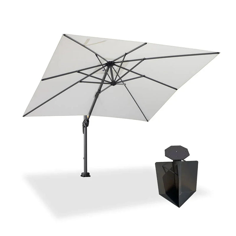 PURPLE LEAF Pool Umbrella Outdoor Cantilever Umbrella with In-ground Base