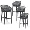 PURPLR LEAF Bar Stools Chair Set of 2, Rattan and Aluminum Frame with Comfortable Cushion