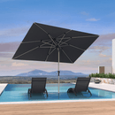 PURPLE LEAF Deluxe Aluminum Market Umbrella, Outdoor Table Umbrella for Patio, Porch