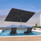 PURPLE LEAF Deluxe Aluminum Market Umbrella, Outdoor Table Umbrella for Patio, Porch